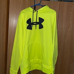 Yellow UA Hoodie. Size Large. Fits big.